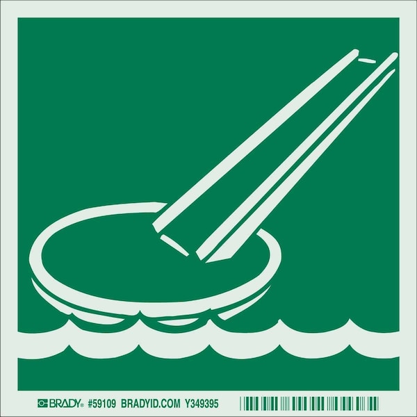 Brady Emergency Assembly Sign, 6 in Height, 6 in Width, Plastic, Square, No Text 59109 - main